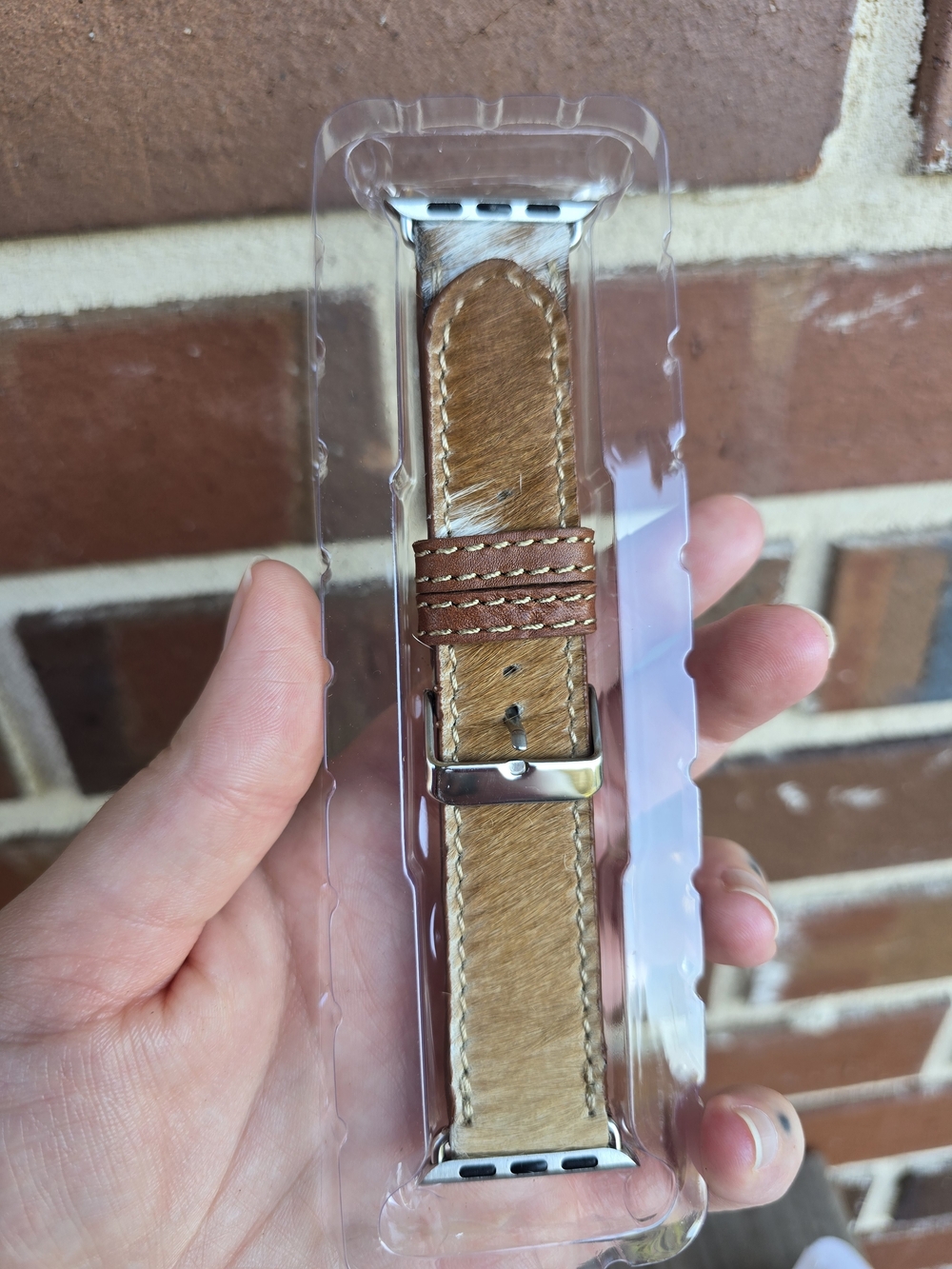 Myra Bag Brown Leather Watch Band Strap for Applewatch